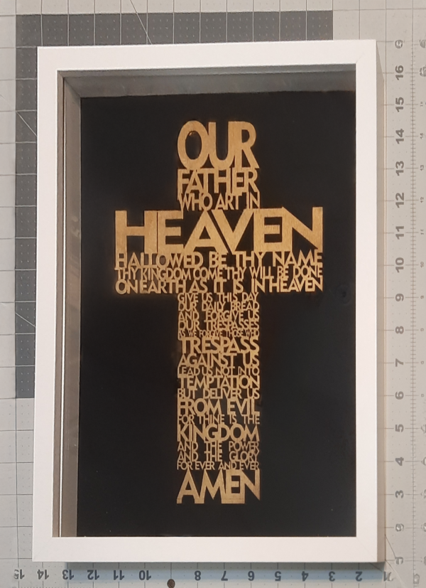 Lords Prayer in the shape of a cross